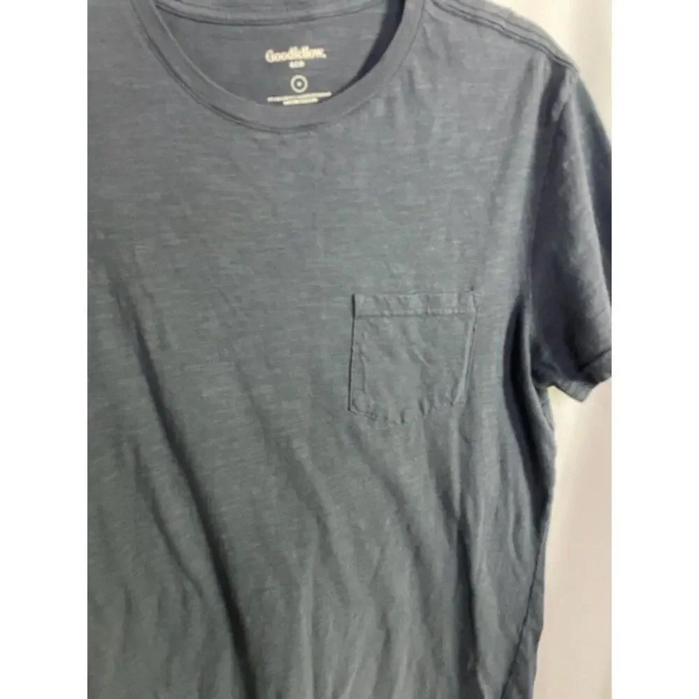 Goodfellow Short Sleeve Tee Charcoal/Navy w/Pocket Men's Size M - Picture 3 of 5